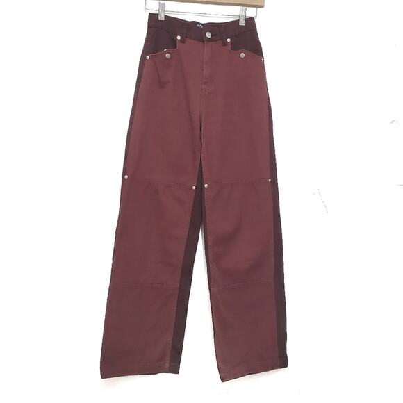 BDG | Wide Leg Two Tone Bi-Color Snap Pocket High Rise Pants - Picture 1 of 11